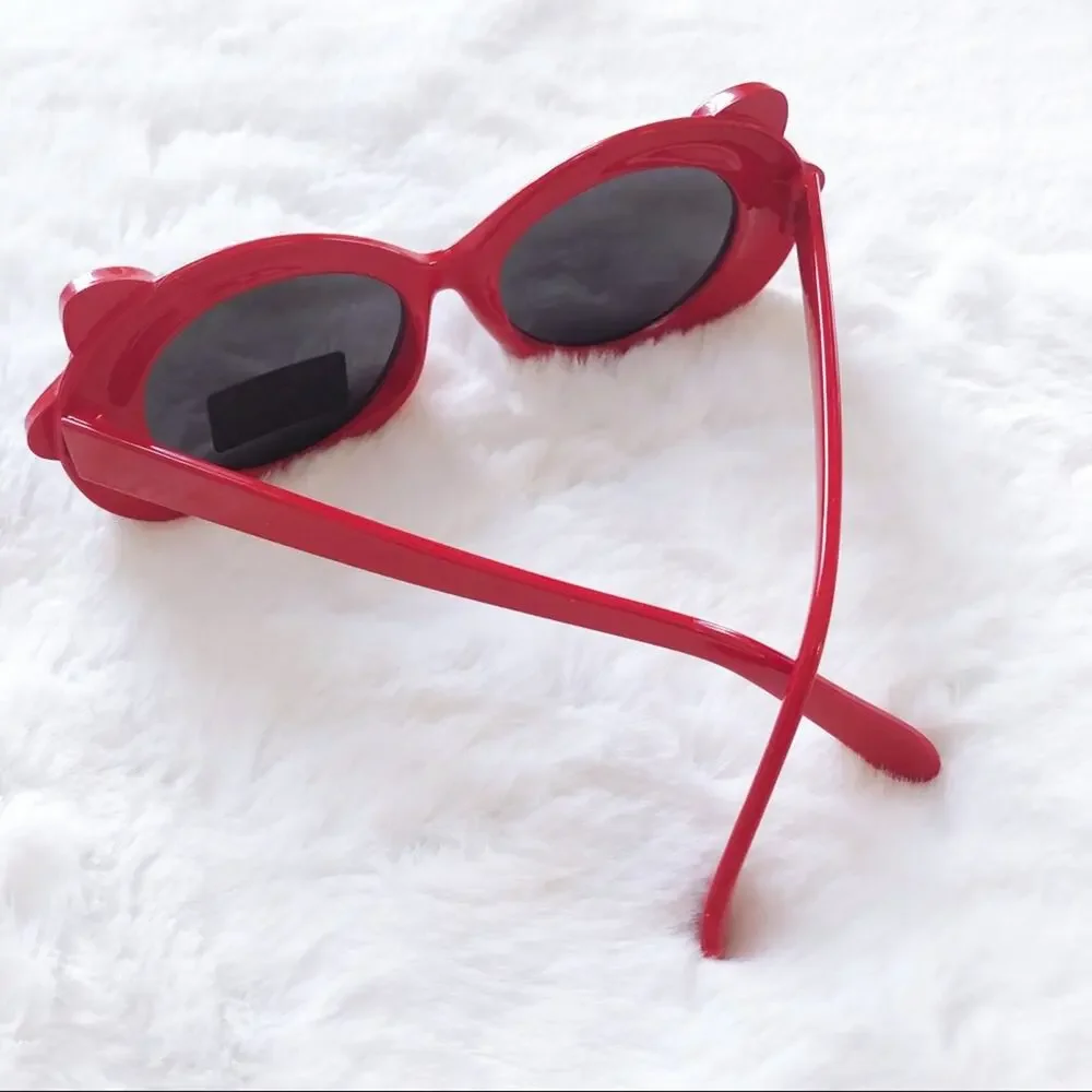 Everly Red Toddler Girl Fashion Bow Sunglasses